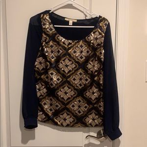 Floral sequin blouse